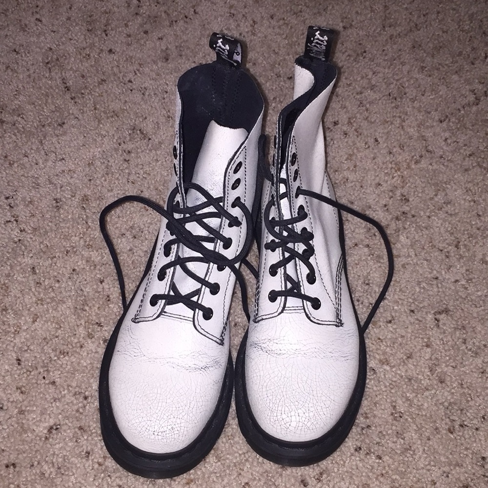 White Crackled Dr Martens
